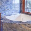 отделка ванной гранитом azul bahia заказать фото